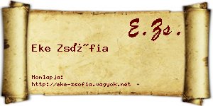 Eke Zsófia névjegykártya